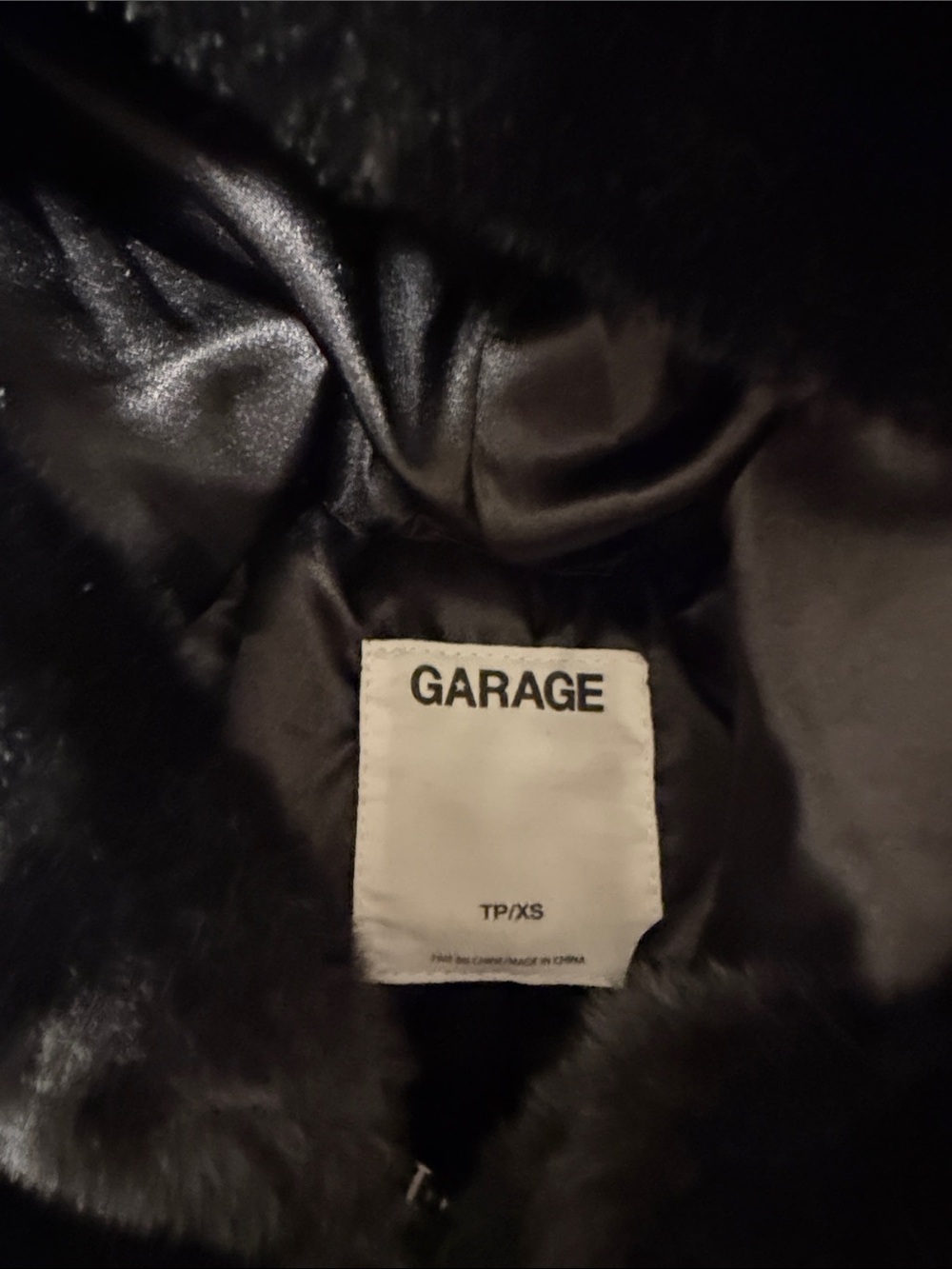 Garage Black Faux Fur Hooded Cropped Jacket - Picture 2 of 2